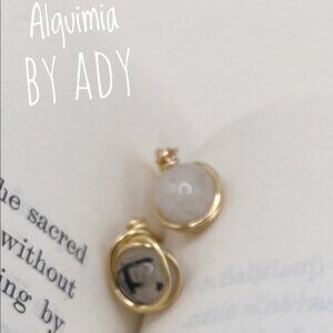 Alquimia Gold and White Earrings